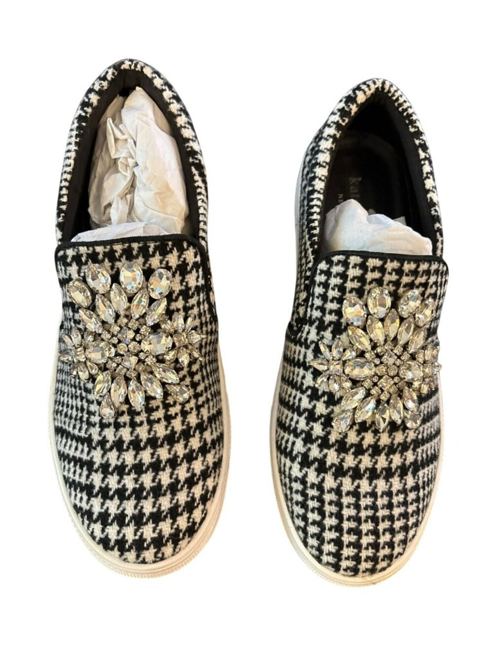 Kate Spade New York Houndstooth Prince Of Whales Wool Slip-On Sneakers 7.5M